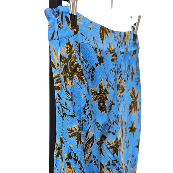 Anthropologie KIVARI Paola Textured Pants Size 6 Blue Wide Leg High Rise NWT - Picture 9 of 10